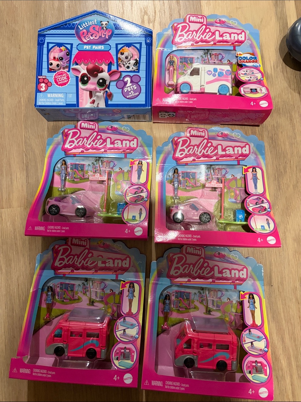 5 Mini Barbie Land & 1 Littlest Pet Shop Pet Pairs, NWT